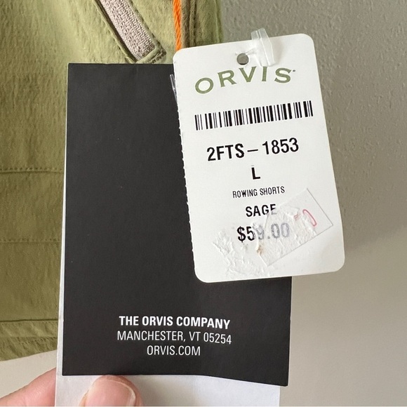 Orvis Trout Bum Rowing Shorts UPF 50 Quick  Dry Outdoor Sports Sage - Picture 3 of 5